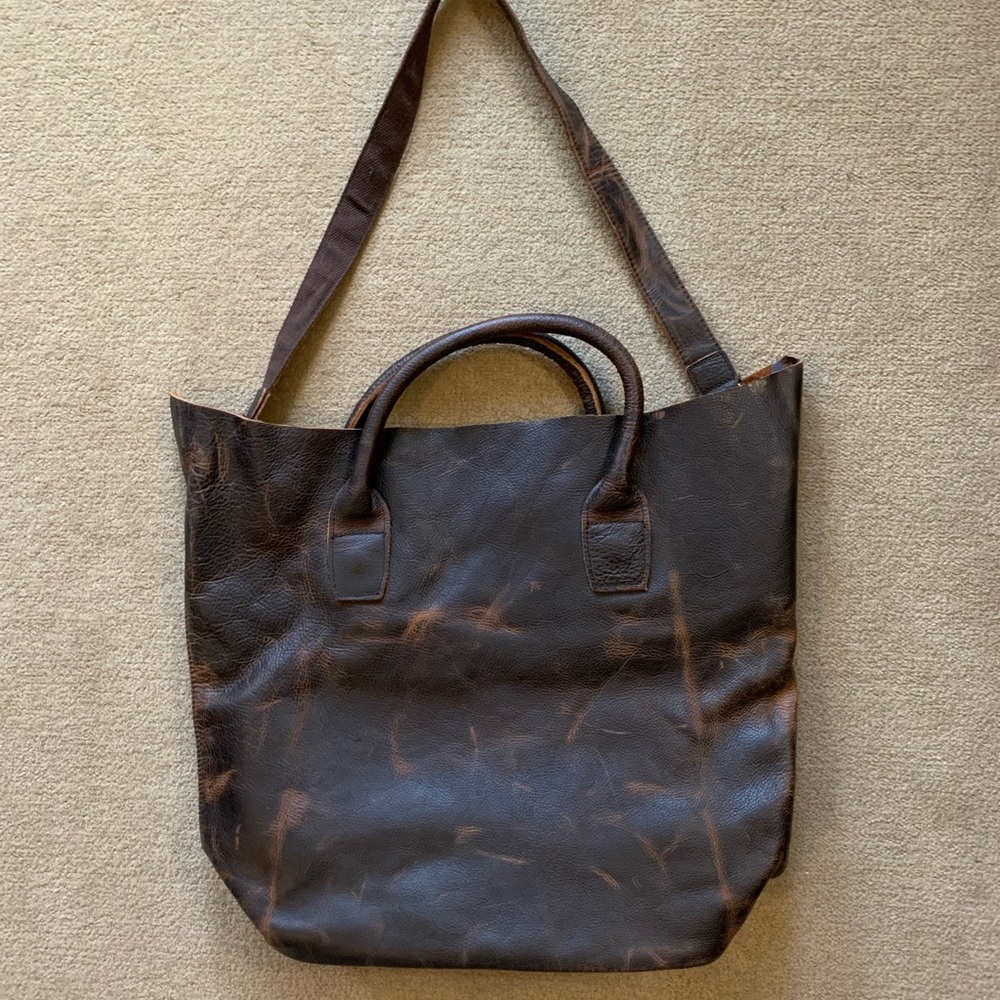 Leather satchel bag